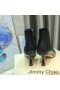 Jimmy Choo Kix Z 65 Tobillo Botines de las Mujeres de Cuero de Patente Y JC Monograma de Cuero Negro
