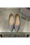 Jimmy Choo Amor Pisos Mujeres Brillo Degradar Tela Azul/Gris