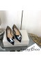 Jimmy Choo Amor Pisos de las Mujeres Gamuza Con JC Emblema Negro