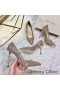 Jimmy Choo Amor Bombas De Las Mujeres Del Brillo De Degradar El Tejido De Oro