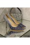 Jimmy Choo Amor Bombas De Las Mujeres Del Brillo De Degradar El Tejido De La Plata/Negro