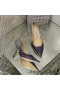 Jimmy Choo Amor Bombas De Las Mujeres Del Brillo De Degradar El Tejido De La Plata/Negro