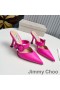 Jimmy Choo Magie 85 Mulas De Las Mujeres De Cuero De Napa Con C-Hebilla Rosa