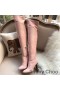 Jimmy Choo Maine 100 De La Rodilla Botas De Las Mujeres Gamuza Con Cristal Adornado Talón De Color Rosa
