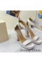 Jimmy Choo Mionne 115 Sandalias De Plataforma De Las Mujeres De Cuero Con Hebilla Cristal Blanco