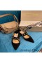 Jimmy Choo Ray 65 Slingback Bombas De Las Mujeres Gamuza Con Perlas Negro