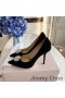 Jimmy Choo Romy Bombas De Las Mujeres Gamuza Con Perla Adornado Negro