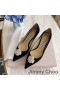 Jimmy Choo Romy Bombas De Las Mujeres Gamuza Con Perla Adornado Negro