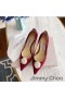 Jimmy Choo Romy Bombas De Las Mujeres Gamuza Con Perla Adornado De Borgoña
