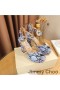 Jimmy Choo Sacaria 105 Sandalias De Las Mujeres De Python Cuero Azul