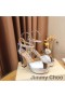 Jimmy Choo Sacaria 105 Sandalias De Mujer De Piel De Oveja De Plata