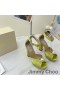Jimmy Choo Socorie 115 De La Plataforma Sandalias De Las Mujeres Del Satén Con Perlas Detalle De Limón