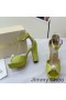 Jimmy Choo Socorie 115 De La Plataforma Sandalias De Las Mujeres Del Satén Con Perlas Detalle De Limón