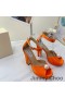 Jimmy Choo Socorie 115 De La Plataforma Sandalias De Las Mujeres Del Satén Con Perlas Detallando Naranja