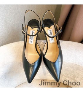 Jimmy Choo Fetto 100 Slingback Bombas De Las Mujeres De Cuero Negro