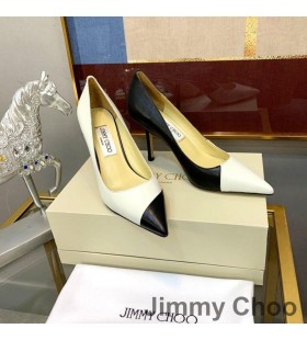 Jimmy Choo Amor 85 Bombas De Las Mujeres De Retazos De Cuero Blanco