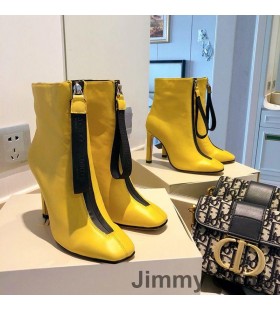 Jimmy Choo Macel 100 Tobillo Botines De Las Mujeres De Cuero De Becerro Amarillo