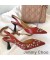 جيمي تشو Fetto 65 مضخات Slingback في جلد النساء مع نجوم المسامير الأحمر