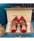 جيمي تشو راي 65 مضخات Slingback في النساء من جلد الغزال مع اللؤلؤ الأحمر