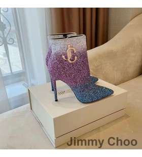 جيمي تشو مينوري 105 الجوارب الكاحل النساء بريق تتحلل مع JC شعار الأرجواني