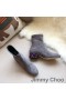 Jimmy Choo Maine Kotníkové Boty Pro Ženy Semišové S Crystal Přikrášlila Pata Šedá