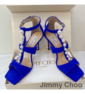 Jimmy Choo Aura 85 SandÃ¡ly Å½eny SemiÅ¡ S Perlami A Krystaly ModrÃ©
