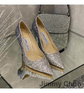 Jimmy Choo Láska Čerpadla Ženy Třpytky Snížit Tkanina Šedá/Stříbrná