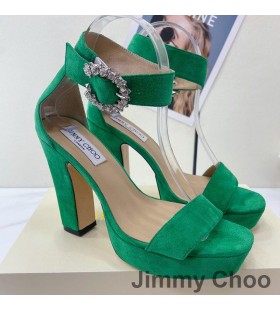 Jimmy Choo Mionne 115 Platforma SandÃ¡ly Å½eny, SemiÅ¡ovÃ© S Crystal Sponou ZelenÃ½