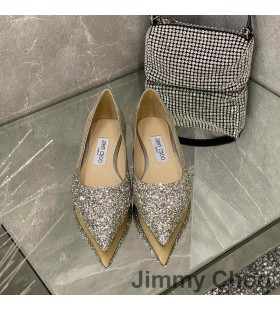 Jimmy Choo Romy Byty Ženy Glitter Fabric Grey/Silver