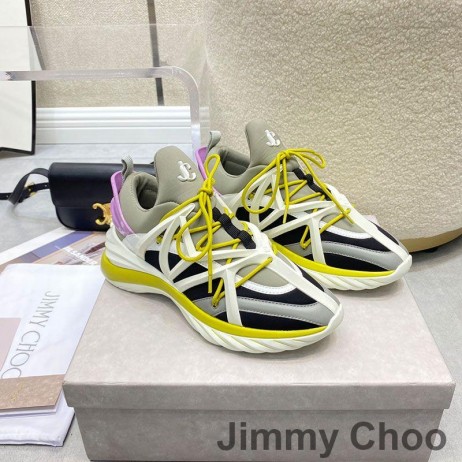 Jimmy Choo Kosmos F Sneakers Unisex Læder Og Neopren Citron