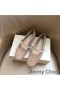 Jimmy Choo Ade Lejligheder Kvinder Ruskind Med Pearl Forskønnelse Pink