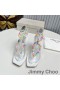 Jimmy Choo Amiral 85 Sandaler Kvinder Nappa Læder Med Beaded Rafia Hvid