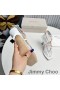 Jimmy Choo Amiral 85 Sandaler Kvinder Nappa Læder Med Beaded Rafia Hvid