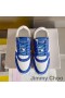 Jimmy Choo Florent M Sneakers Kvinder Crosta og Choo Læder Med Bogstaver Hvid/Blå