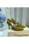 Jimmy Choo Kari 85 Pumper Kvinder Ruskind Med Krystal Rem Grøn