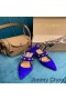 Jimmy Choo Ray 65 Slingback Pumper Kvinder Ruskind Med Perler Blå