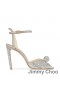 Jimmy Choo Sacora 100 Sandaler Kvinder Ruskind Med Hotfix Krystaller Og Sfære Detaljer Sølv