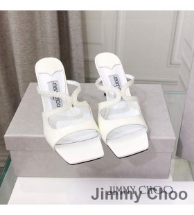 Jimmy Choo Anis 85 Slagside Dias Kvinder Patent Læder Hvid