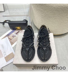 Jimmy Choo Kosmos F Sneakers Unisex LÃ¦der Og Neopren-Sort