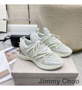 Jimmy Choo Kosmos F Sneakers Unisex Læder Og Neopren-Hvid