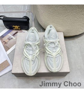 Jimmy Choo Kosmos F Sneakers Unisex LÃ¦der Og Neopren-Hvid