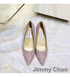 Jimmy Choo Kærlighed Pumper Kvinder Glitter Nedbryder Stof Pink