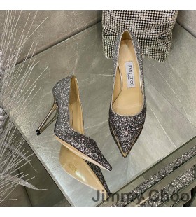 Jimmy Choo Kærlighed Pumper Kvinder Glitter Nedbryder Stof Sølv/Grå