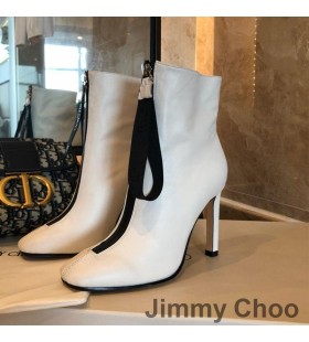 Jimmy Choo Macel 100 Ankel Støvletter Kvinder Kalv Læder Hvid
