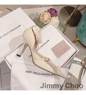 Jimmy Choo x Mugler Rem 90 Pumper Kvinder Får Læder Og Mesh-Beige