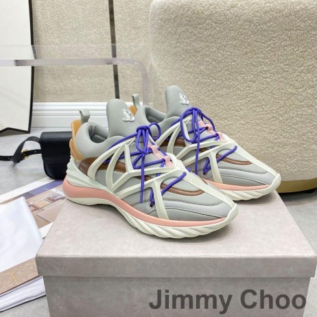 Jimmy Choo Kosmos F Unisex Sneakers Van Leer En Neopreen Roze