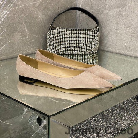 Jimmy Choo Liefde Flats Vrouwen Suede Beige