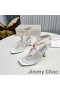 Jimmy Choo Amiral 85 Sandalen Vrouwen Nappa Leer Met Kralen Raffia Wit
