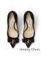 Jimmy Choo Ari 100 Pompen Vrouwen Suede Met JC-Logo En Grosgrain Strik Zwart