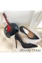 Jimmy Choo Liefde 100 Pompen Vrouwen Suede Met Grommeted Metaal Zwart